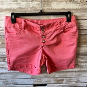 💖 Roebuck & Co Pink High Rise Shorts Size 16.5 Button Fly Stretch